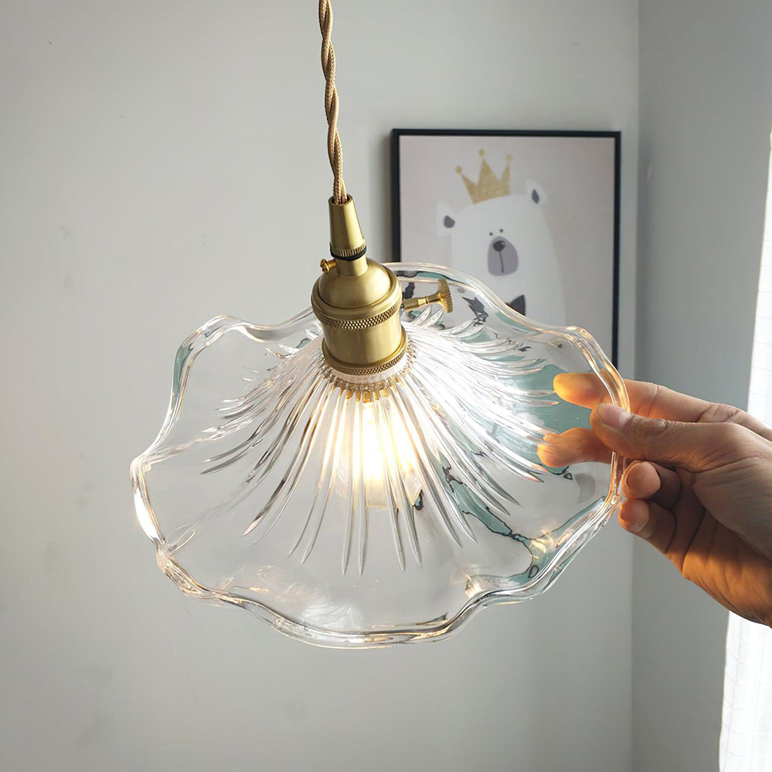 Floral Glass Pendant Light - view 33 | Hoailamp