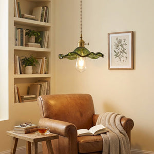 Floral Glass Pendant Light - view 12 | Hoailamp