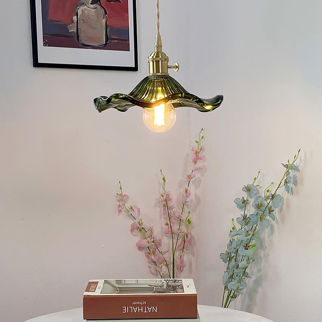 Floral Glass Pendant Light - view 15 | Hoailamp