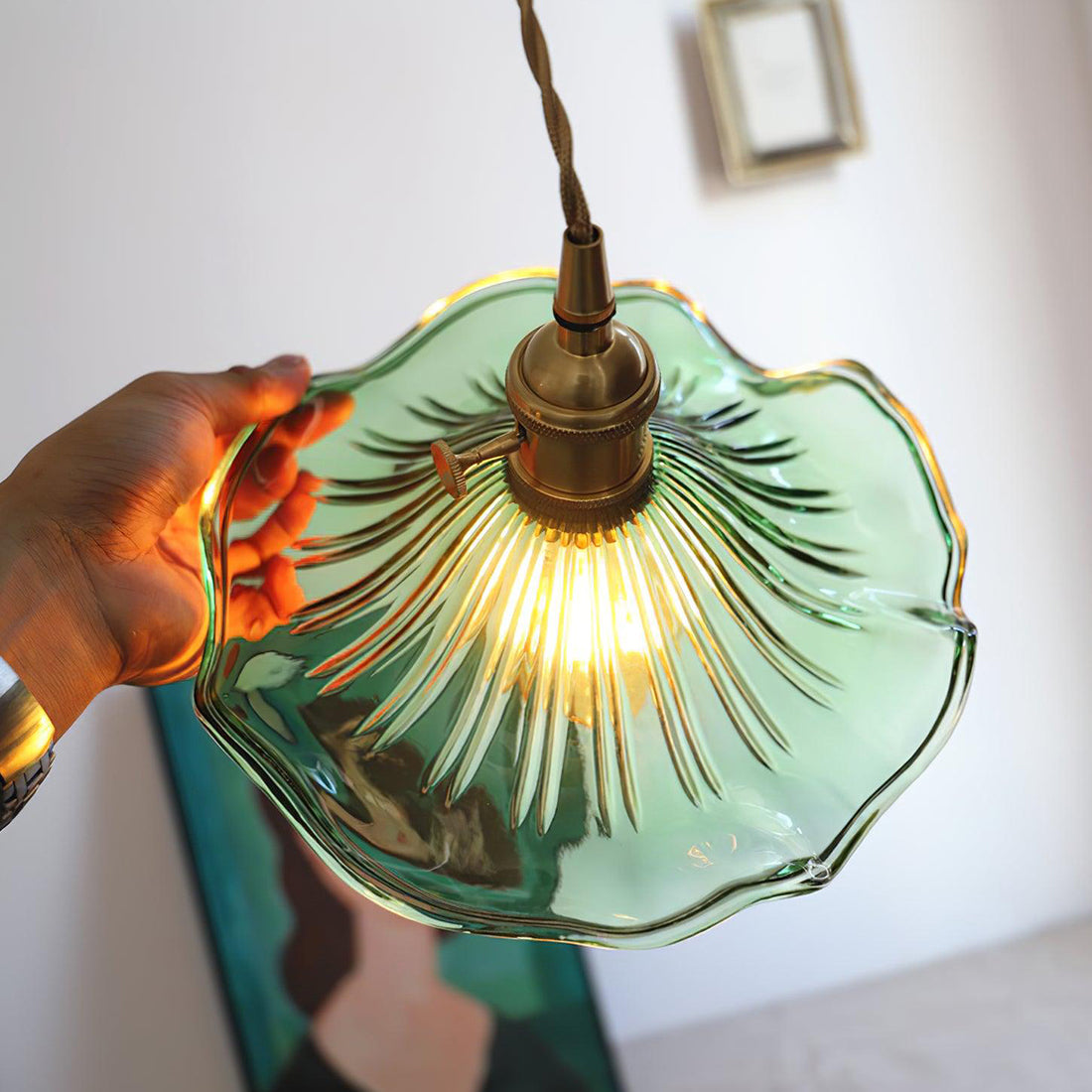 Floral Glass Pendant Light - view 21 | Hoailamp