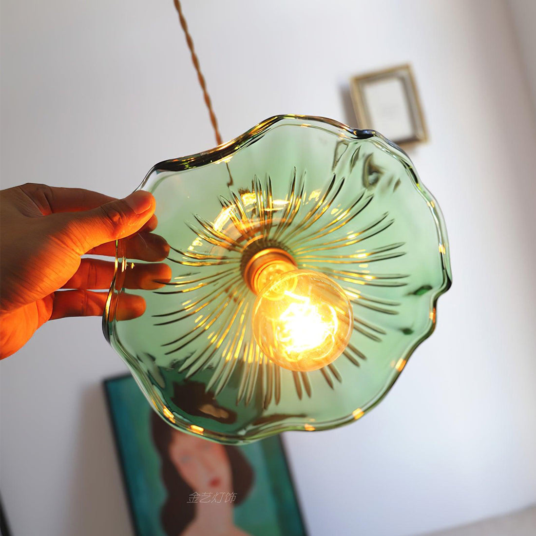 Floral Glass Pendant Light - view 34 | Hoailamp
