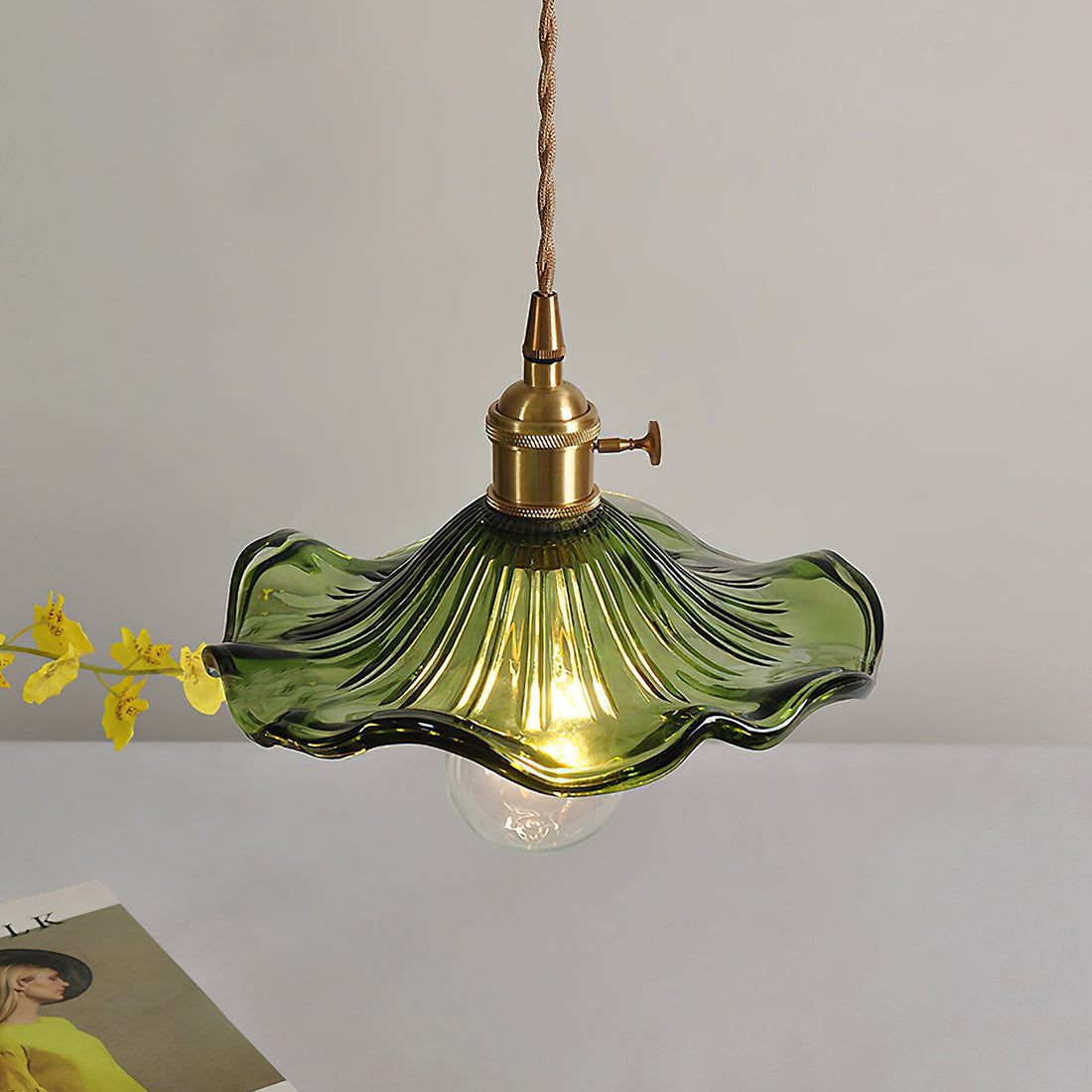 Floral Glass Pendant Light - view 26 | Hoailamp