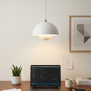 Flower Bud Pendant Light - Nordic White Minimalist Home Office Laptop Desk | HoaiLamp