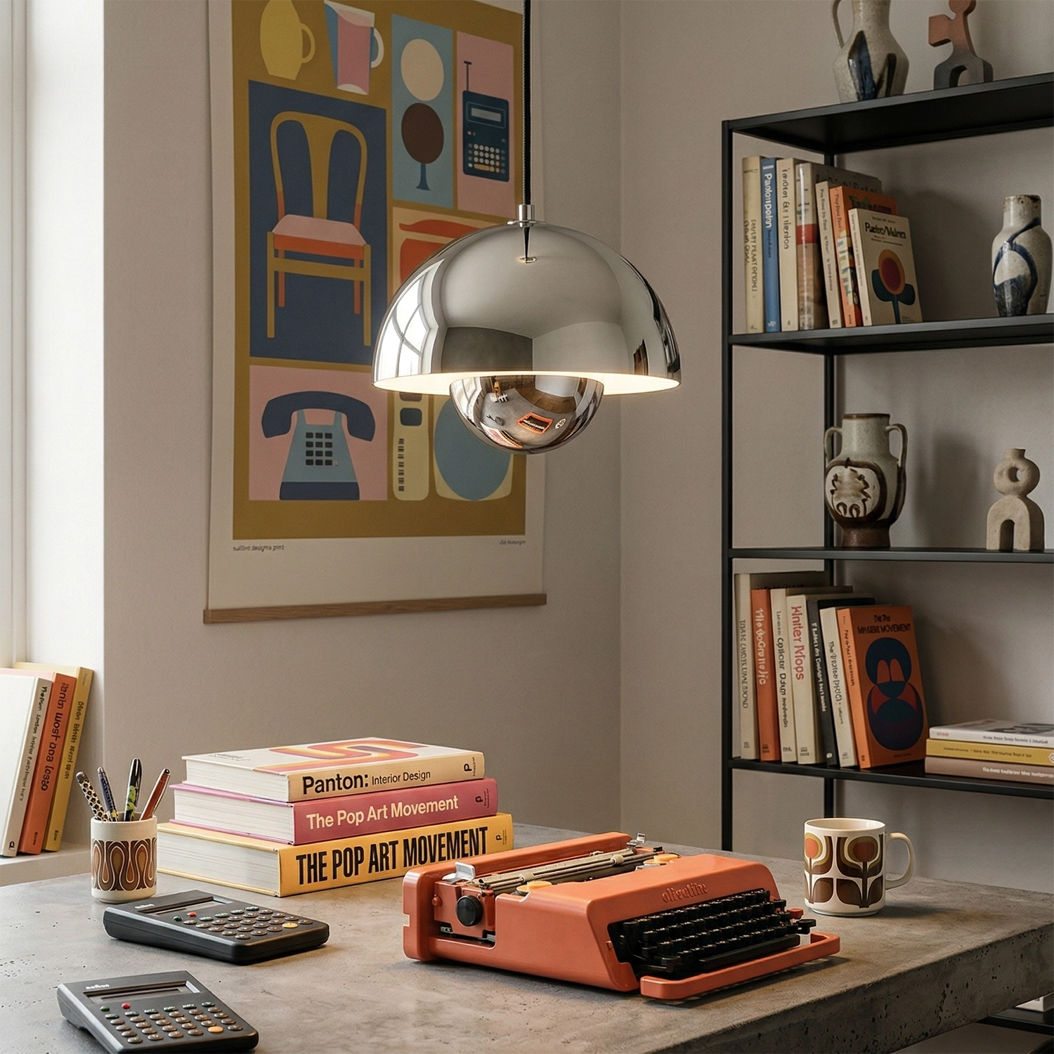 Flower Bud Pendant Light - Creative Studio Polished Chrome Silver Nostalgic Vibe | HoaiLamp