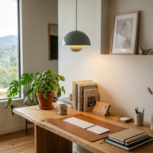 Flower Bud Pendant Light - Contemporary Studio Wooden Workspace Bright Window | HoaiLamp