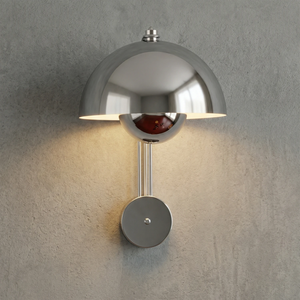 Flower Bud Wall Lamp - Metallic Silver Tech-Chic Illumination | HoaiLamp