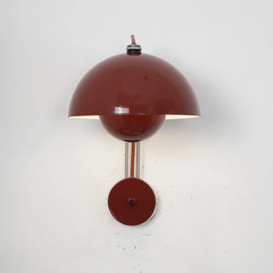 Flower Bud Wall Lamp - Deep Burgundy Retro Enamel Finish | HoaiLamp 