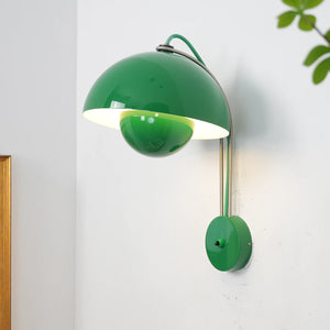 Flower Bud Wall Lamp - Forest Green Glossy Mid-Century Profile | HoaiLamp