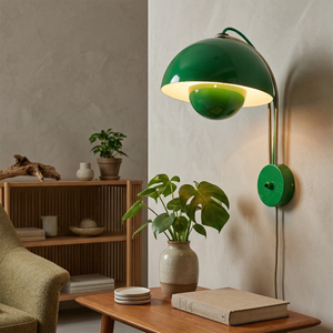 Flower Bud Wall Lamp - Emerald Green Mid-Century Living Room Glow | HoaiLamp