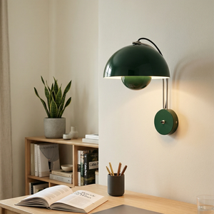 Flower Bud Wall Lamp - Deep Forest Green Study Desk Task Light | HoaiLamp