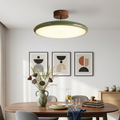 French Retro Cream Saucer Ceiling Lamp - Mid-Century Green Dining Room Gallery Wall | HoaiLamp