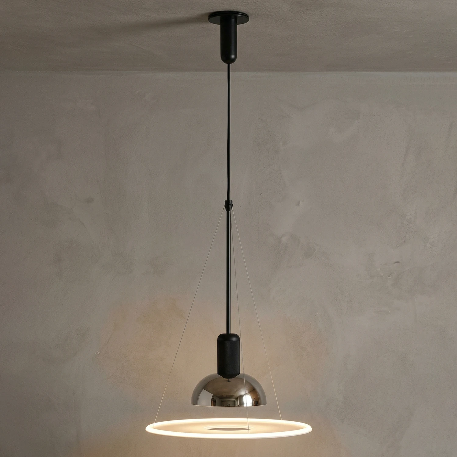 Frisbee Pendant Light - Industrial Steel Aura | HoaiLamp