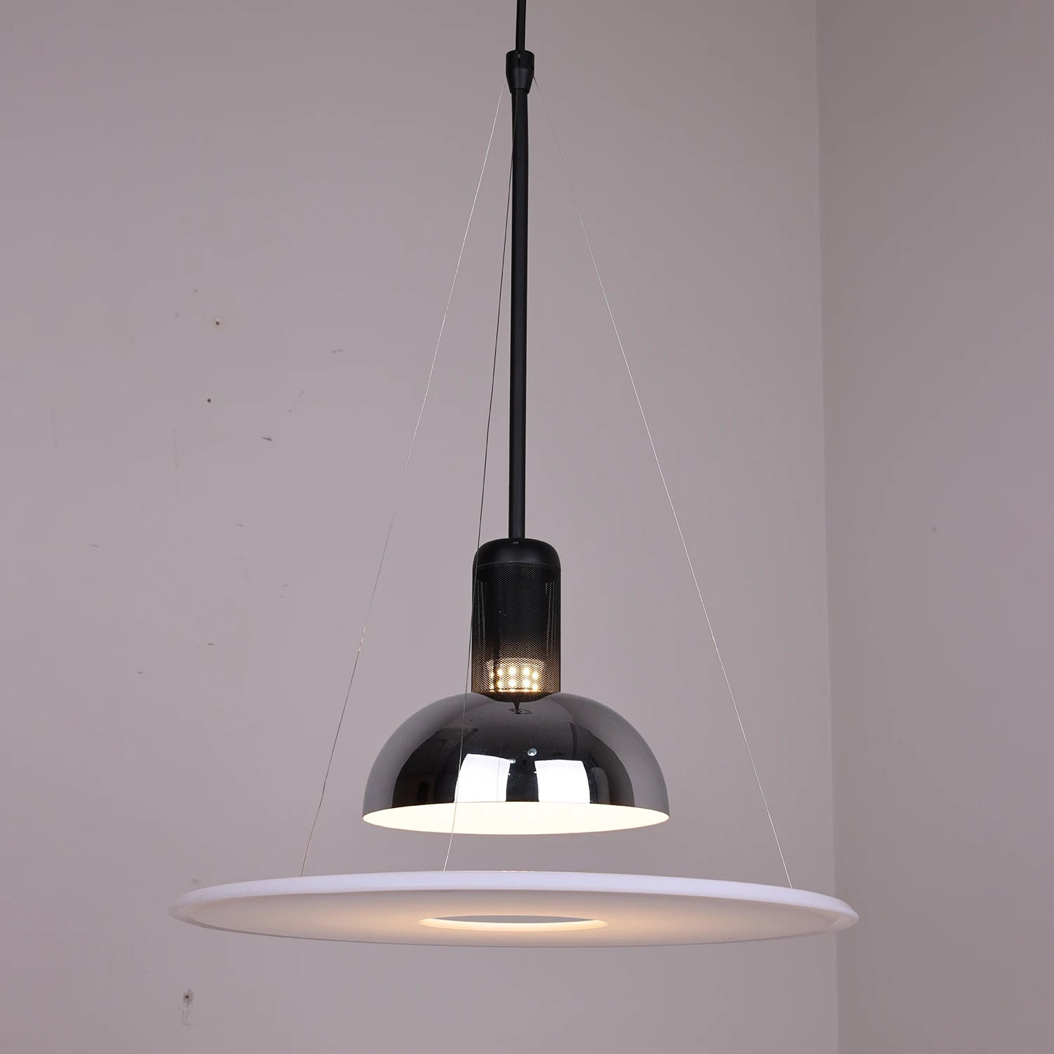 Frisbee Pendant Light - Chrome Silver Mirror Finish | HoaiLamp