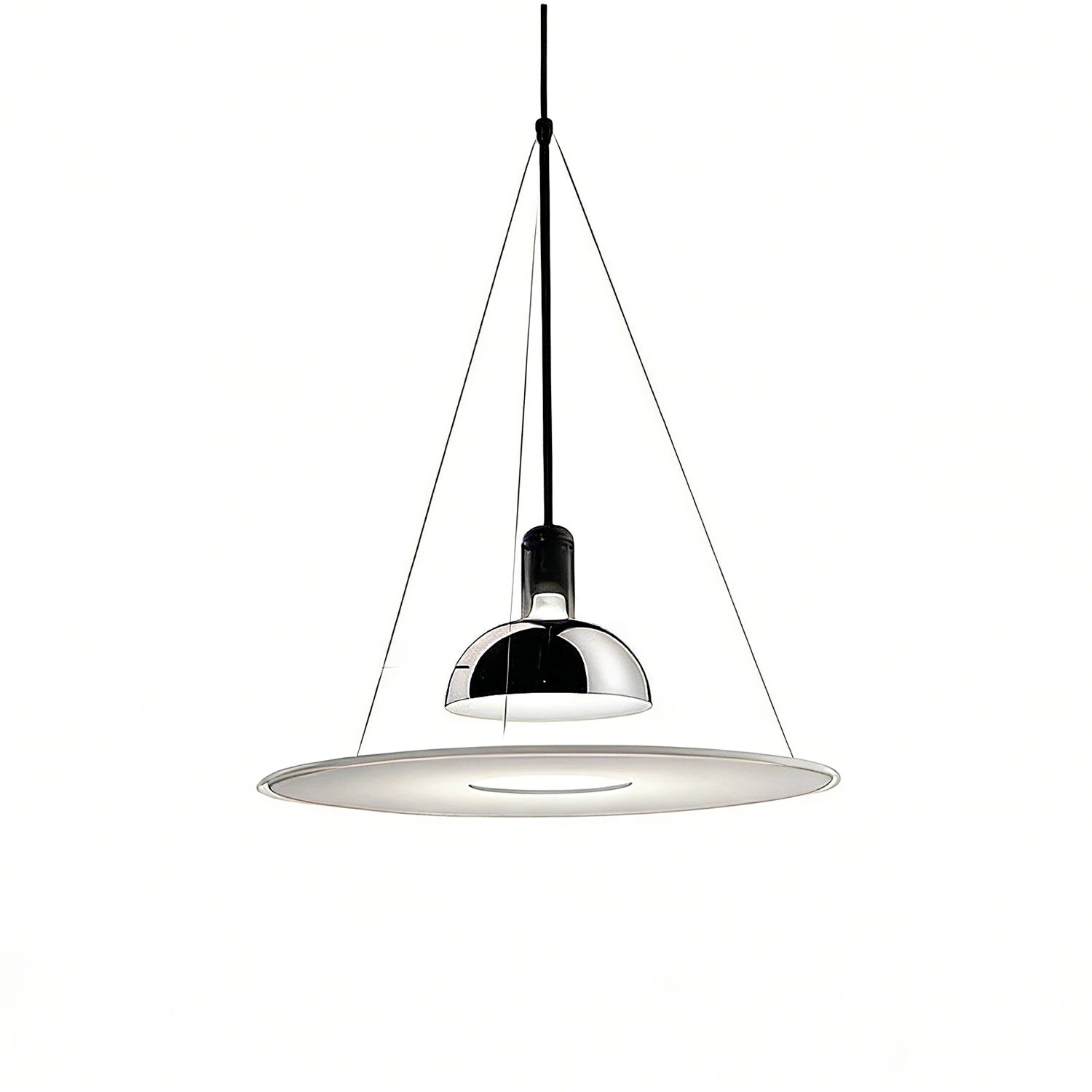 Frisbee Pendant Light - Sleek Silver Chrome Silhouette | HoaiLamp