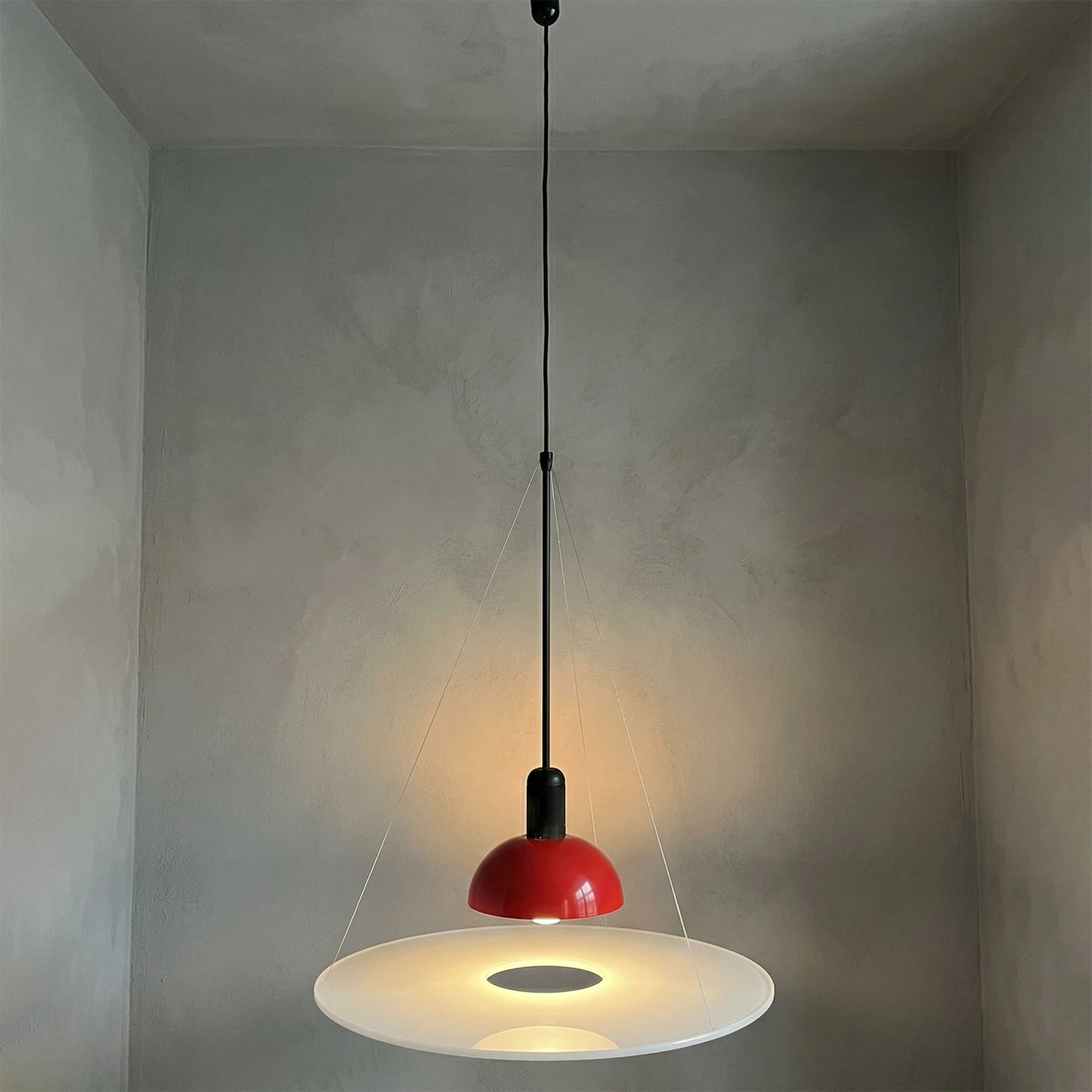 Frisbee Pendant Light - Industrial Grey Ambient Glow | HoaiLamp