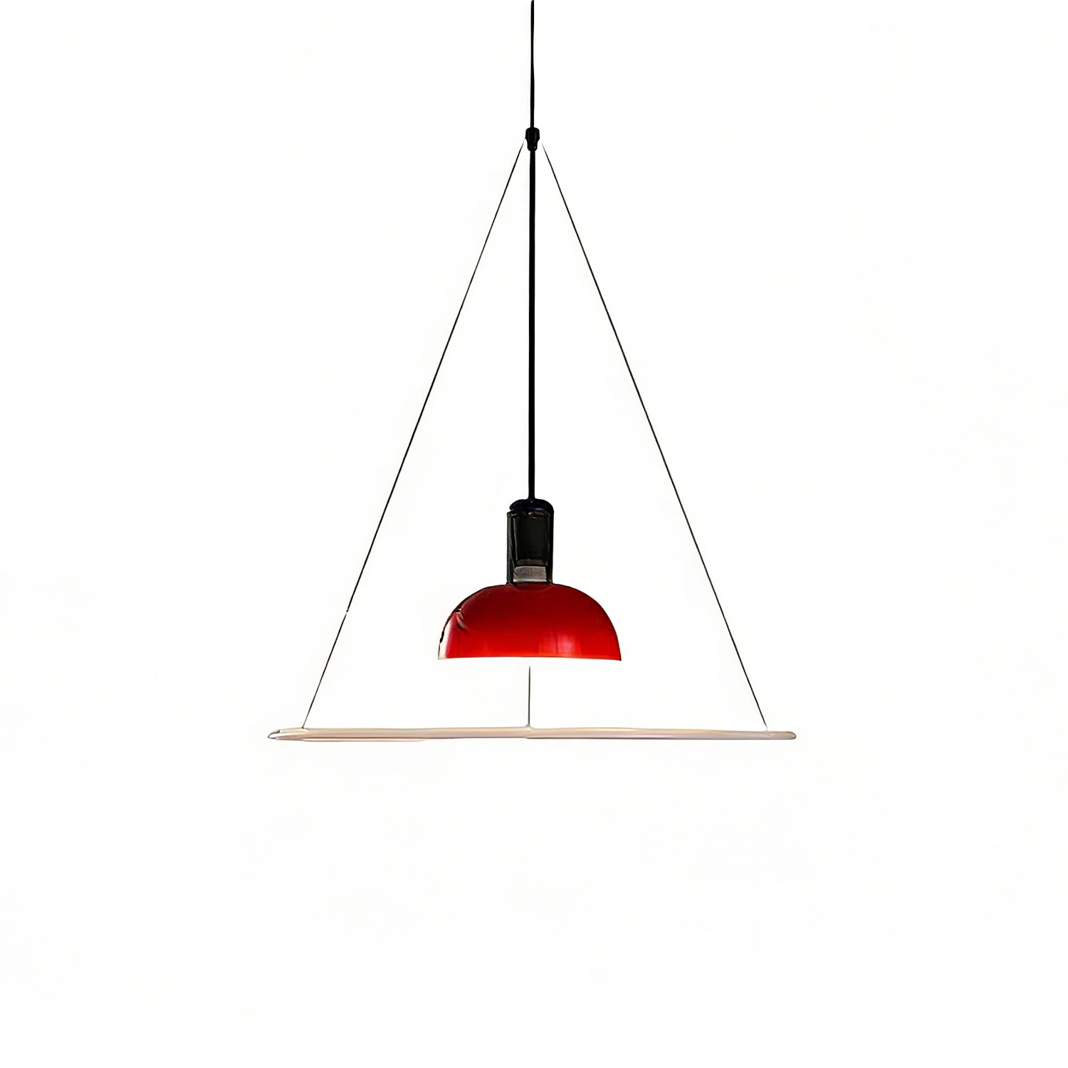 Frisbee Pendant Light - Vibrant Red Studio Profile | HoaiLamp