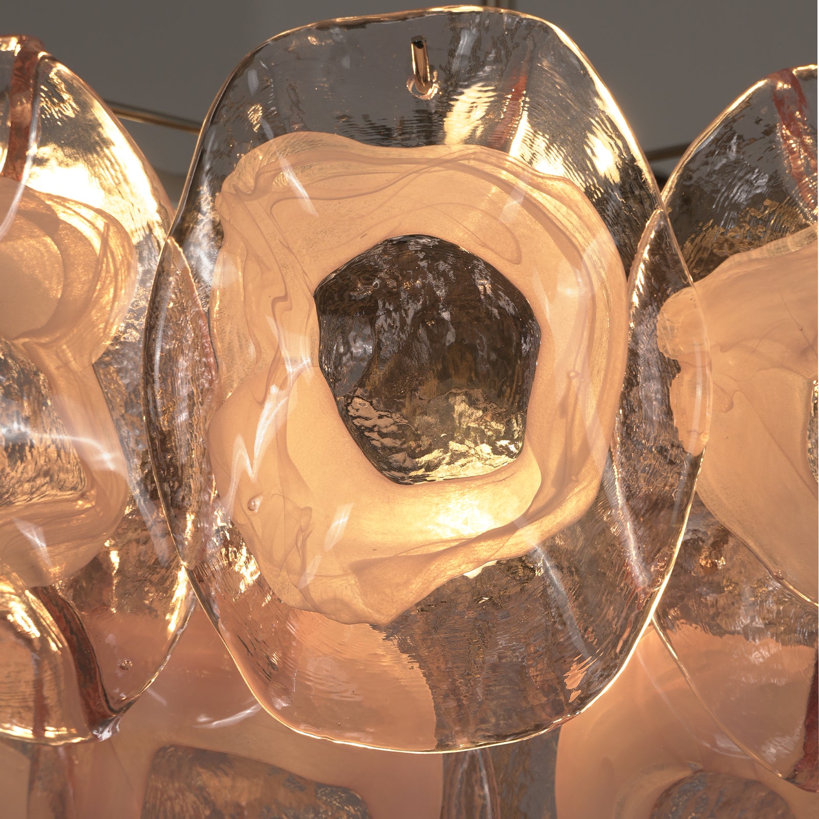 Frostelle Bloom Chandelier - Molten Glass Texture Close-up | HoaiLamp