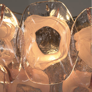 Frostelle Bloom Chandelier - Molten Glass Texture Close-up | HoaiLamp