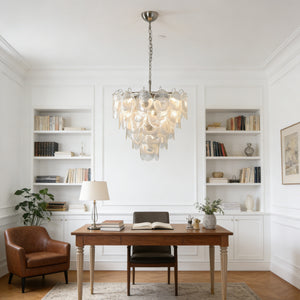 Frostelle Murano Chandelier - Sophisticated Executive Study | HoaiLamp