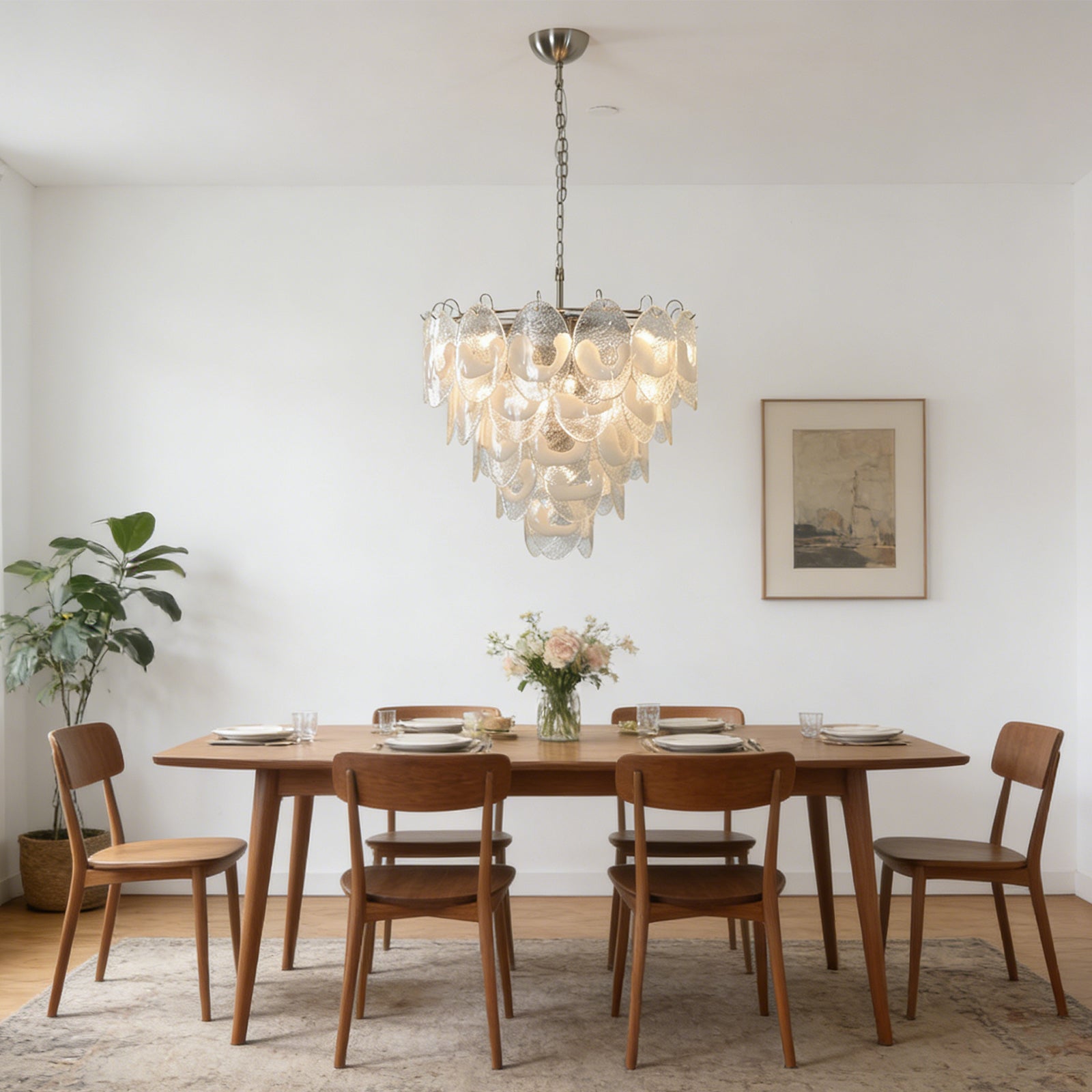 Frostelle Murano Chandelier - Scandi Dining Harmony | HoaiLamp