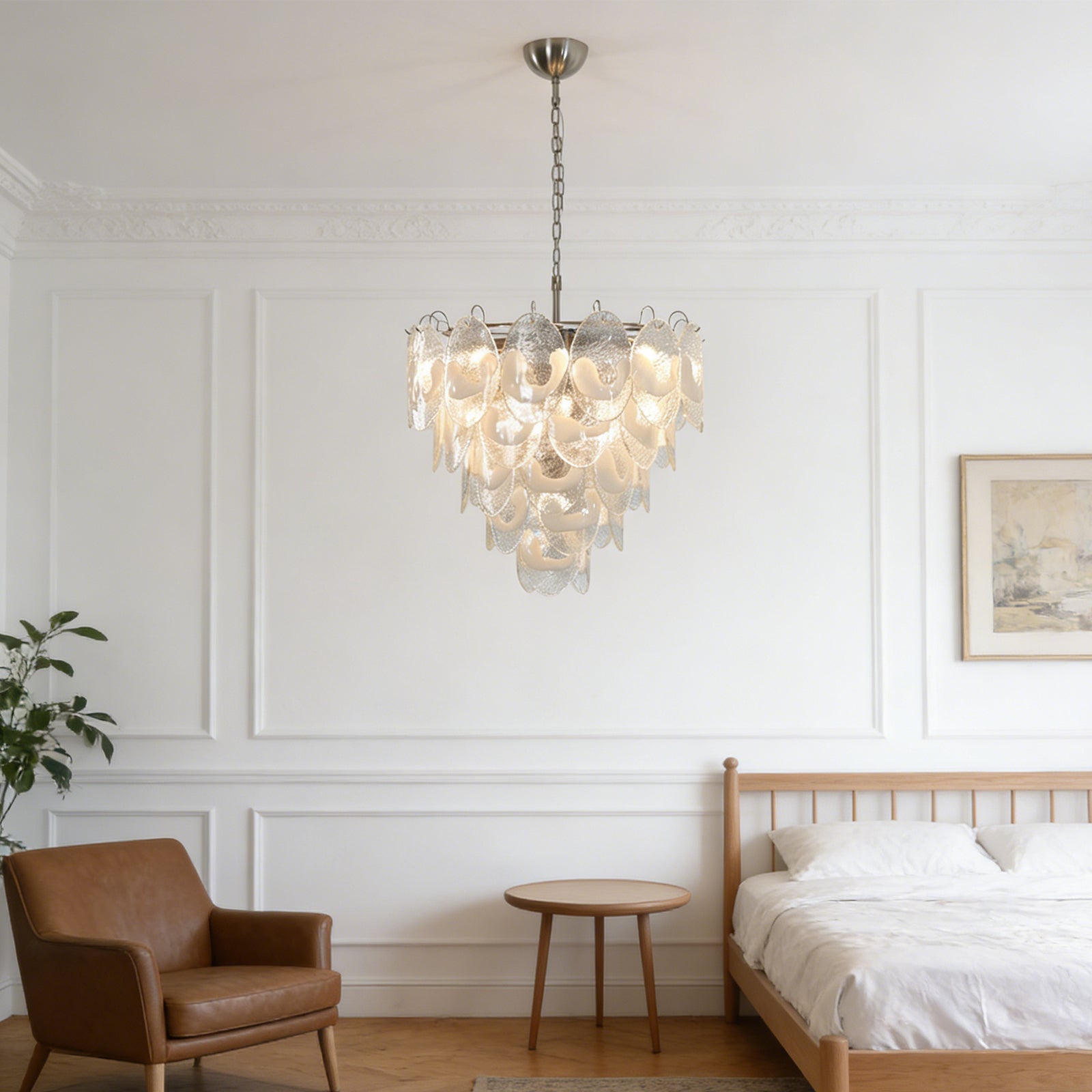 Frostelle Murano Chandelier - Serene Zen Bedroom Glow | HoaiLamp