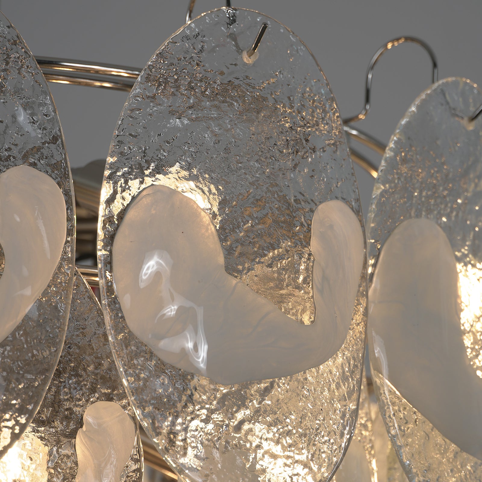 Frostelle Murano Chandelier - Crystalline Texture Detail | HoaiLamp