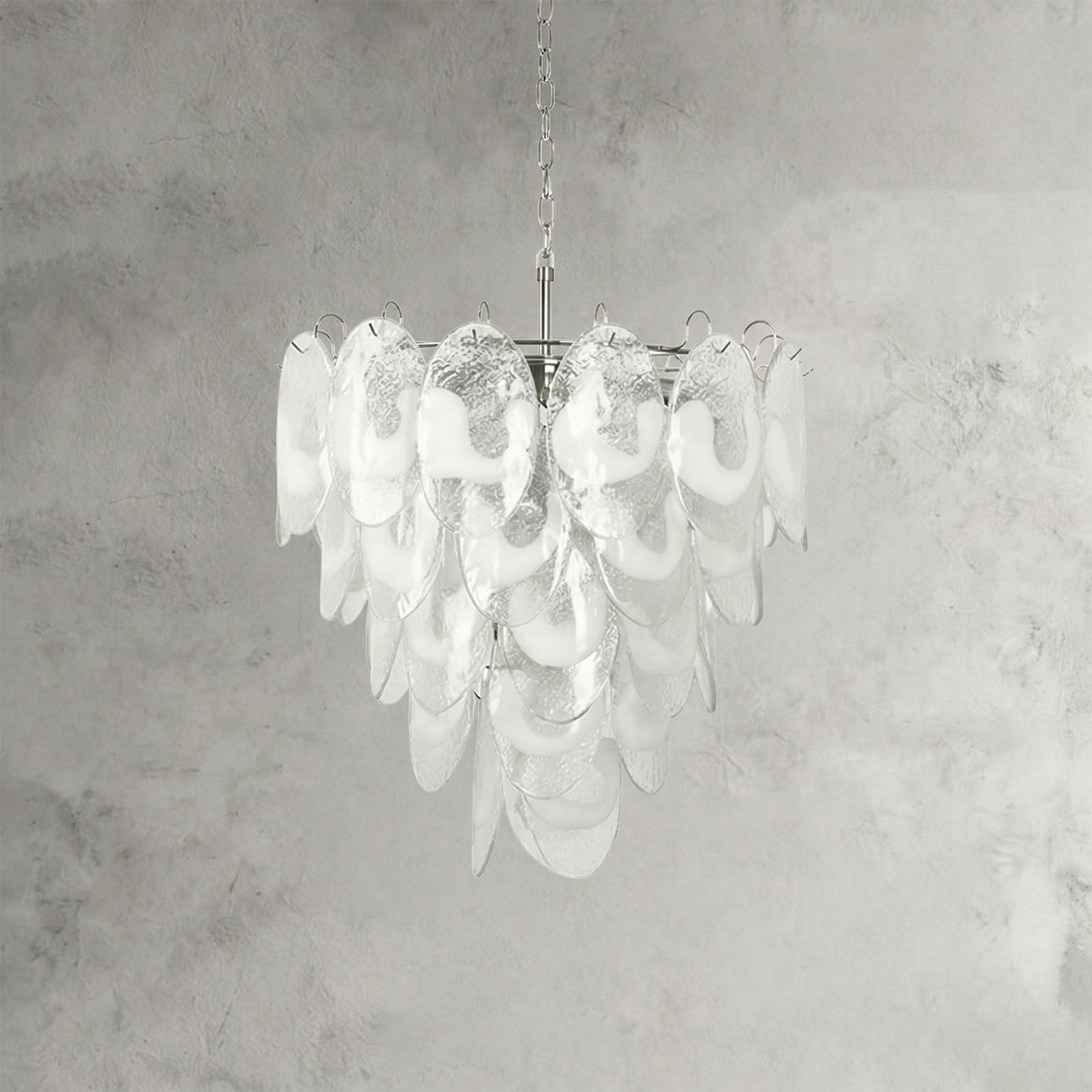 Frostelle Murano Chandelier - Ethereal Stucco Studio View | HoaiLamp