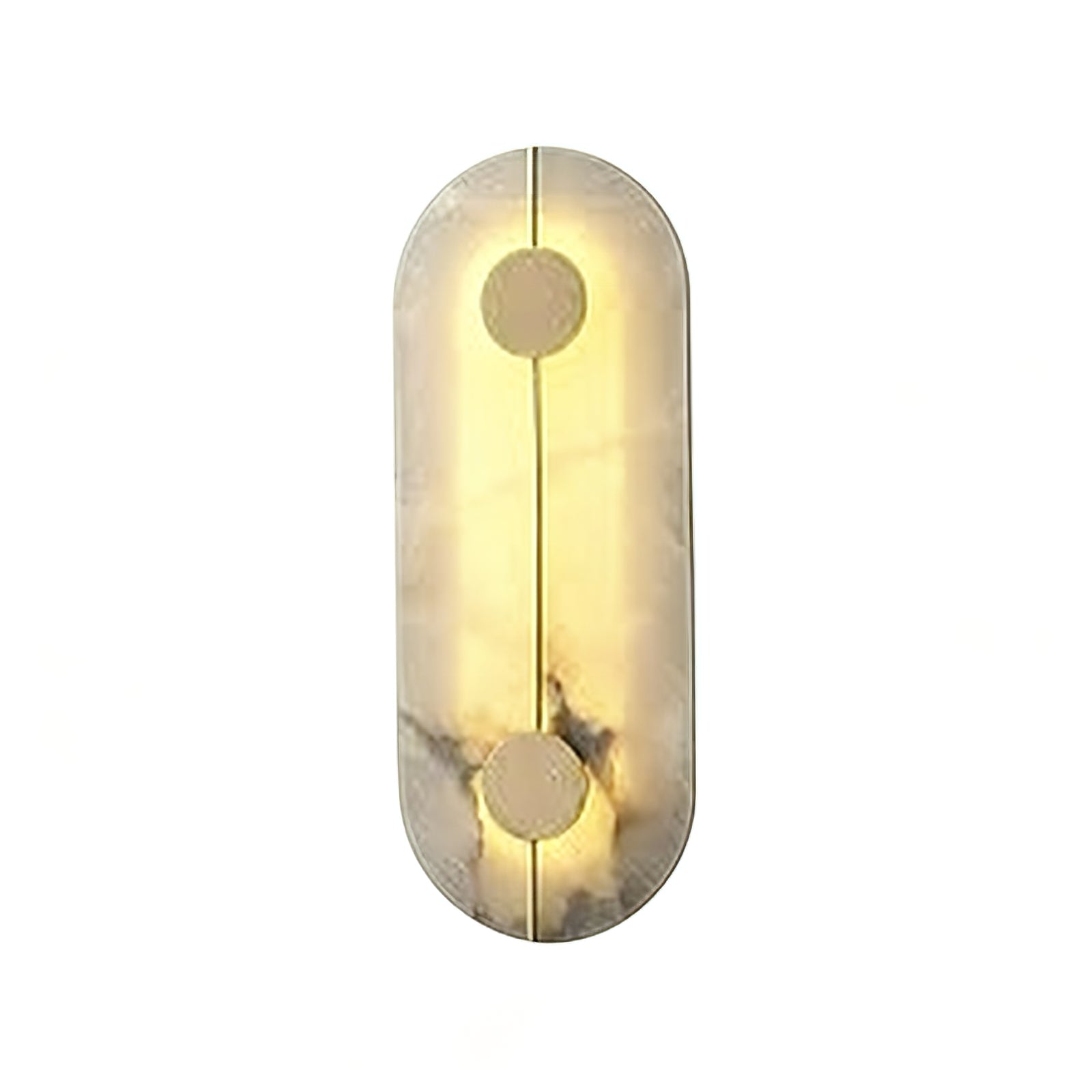Geometric Capsule Natural Alabaster Wall Sconce - Studio White Background Profile | HoaiLamp