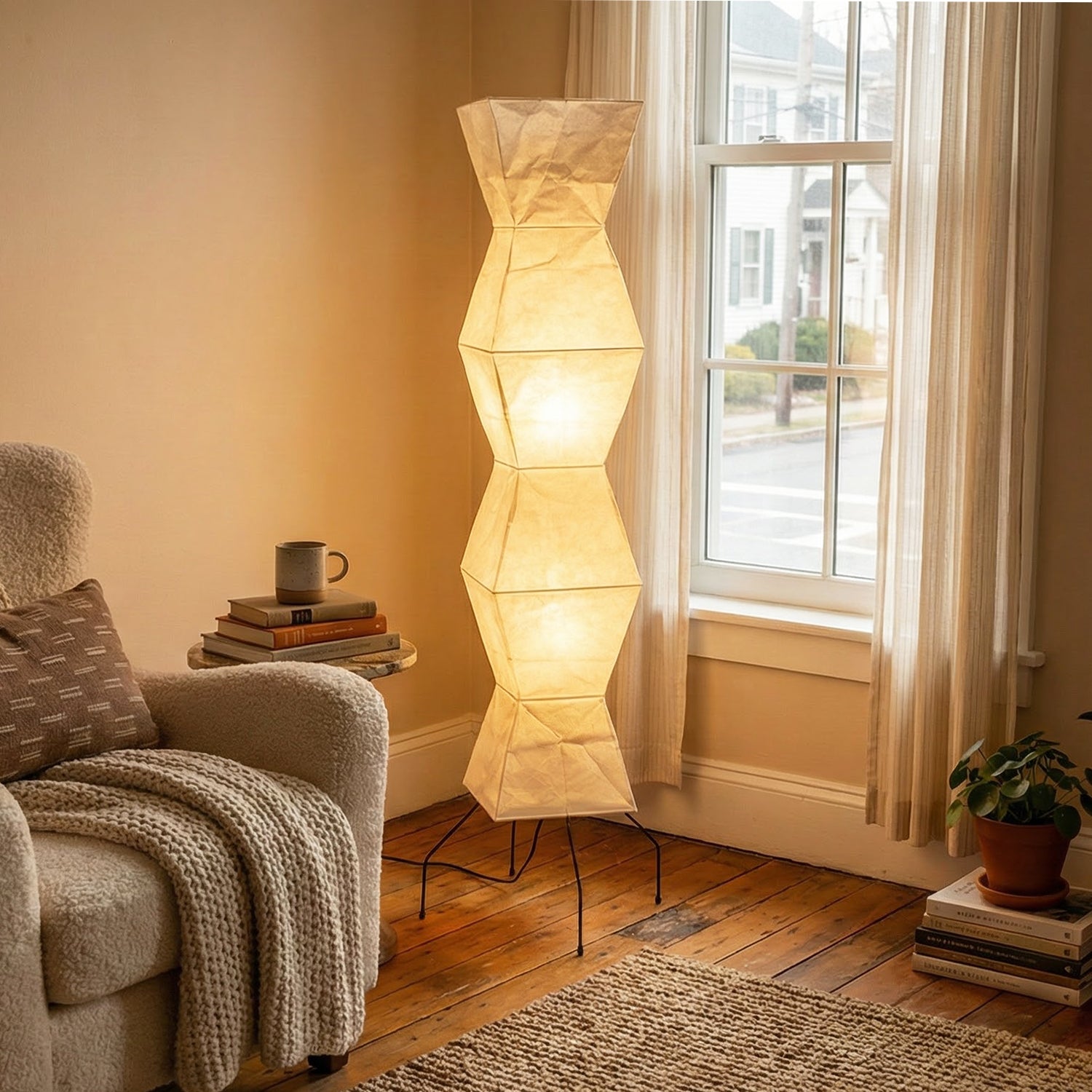 Geometric Hourglass UF4-L9 Paper Floor Lamp