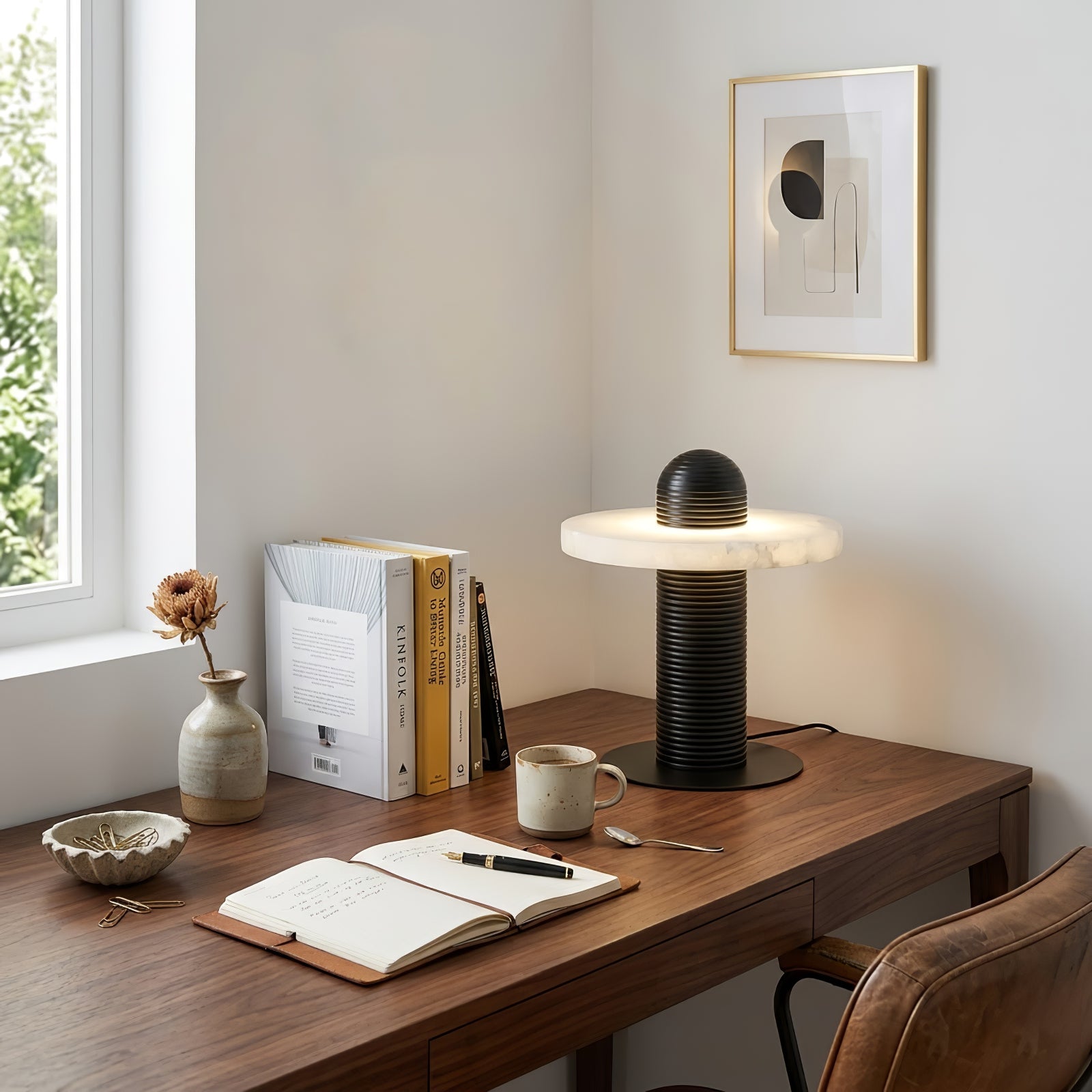 Geometric Layered Table Lamp - Cozy Reading Nook Study Desk Abstract Wall Art | HoaiLamp