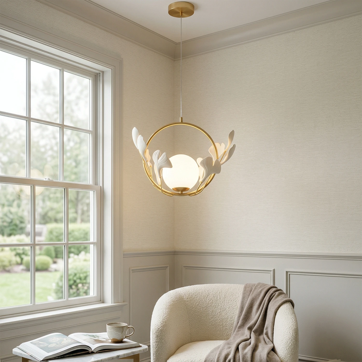 Gingko Pendant Lamp - Serene Reading Retreat | HoaiLamp