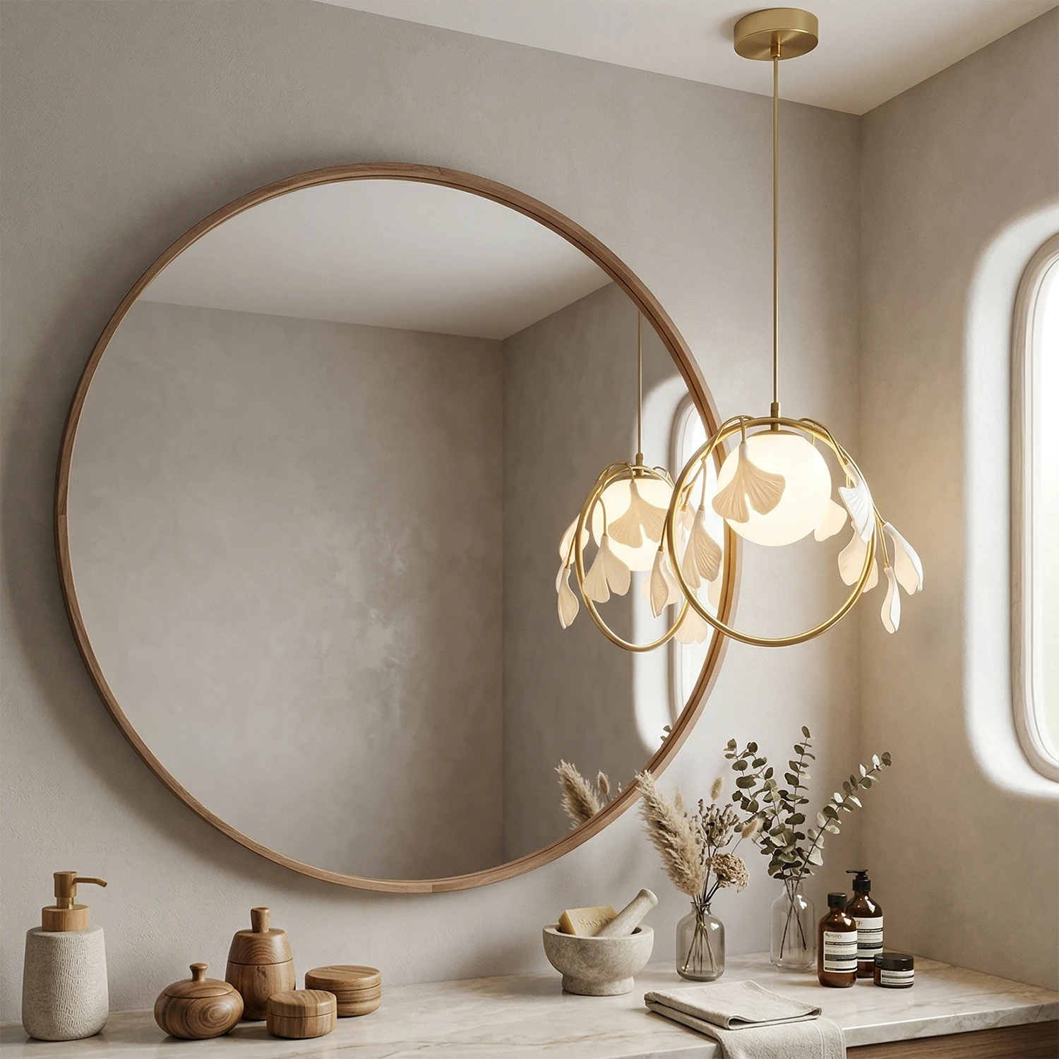 Gingko Pendant Lamp - Luxurious Vanity Accent | HoaiLamp