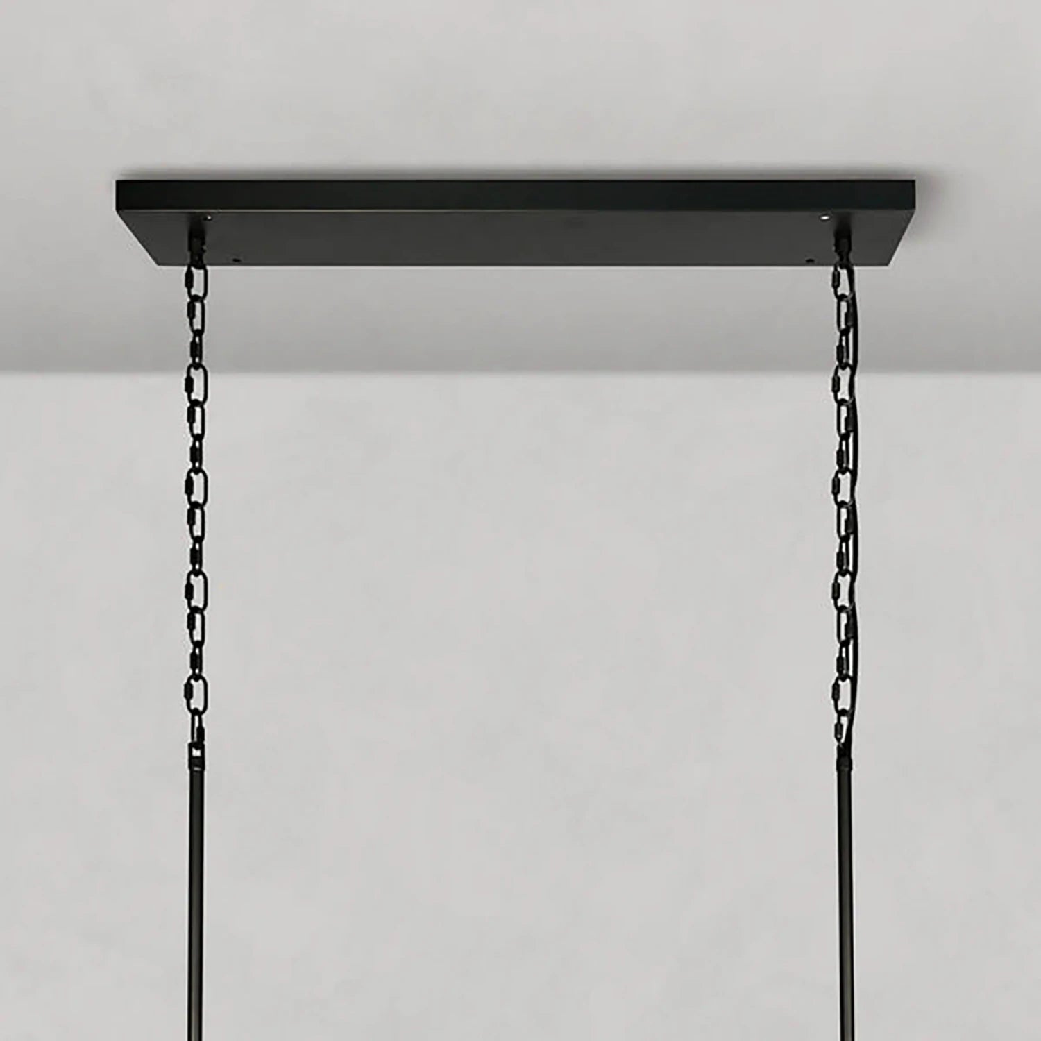 Glacii Ring Glass Chandelier - Matte Black Linear Suspension Mount | HoaiLamp 