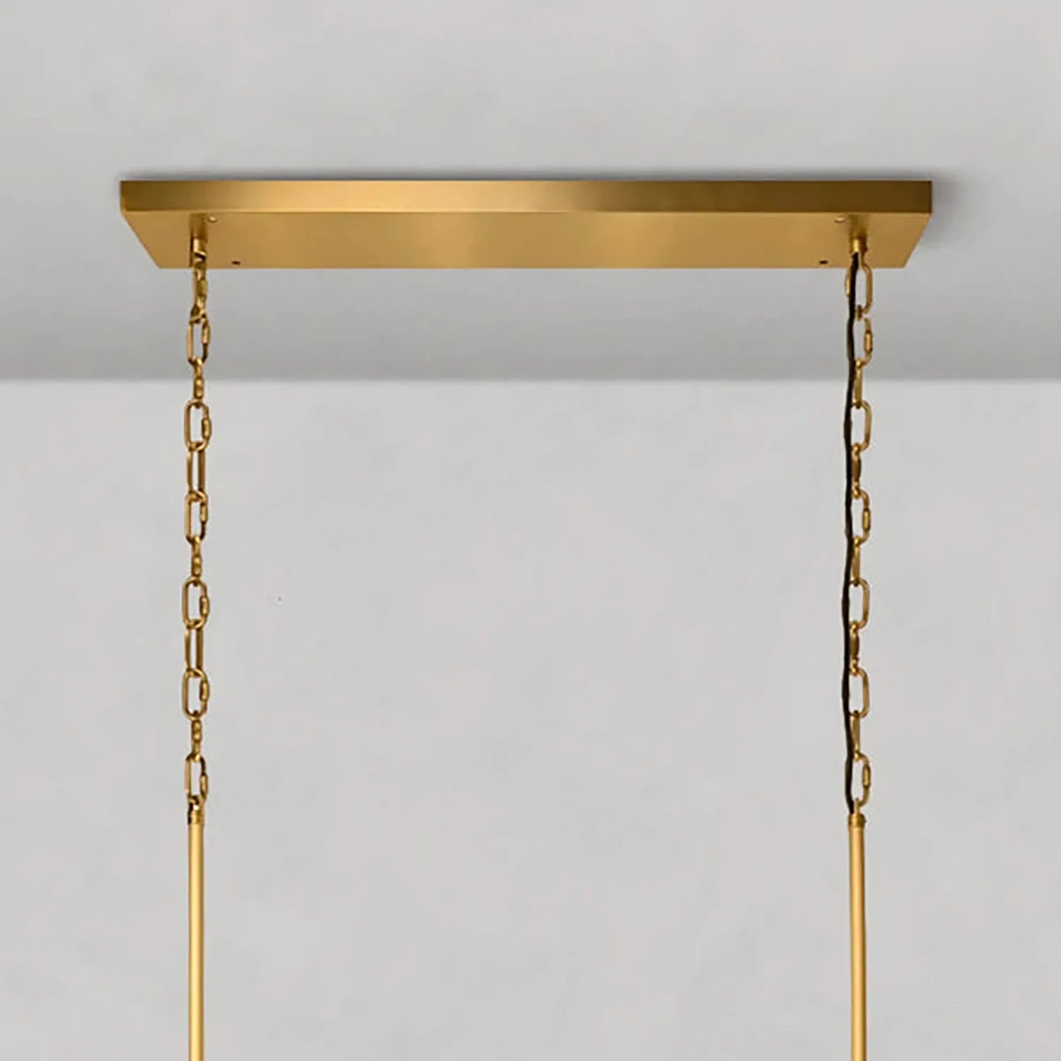 Glacii Ring Glass Chandelier - Brushed Gold Rectangular Ceiling Canopy | HoaiLamp