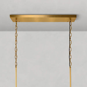 Glacii Ring Glass Chandelier - Brushed Gold Rectangular Ceiling Canopy | HoaiLamp