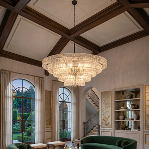 Glacii Ring Glass Chandelier - Grand Manor House Multi-Tier Chandelier
