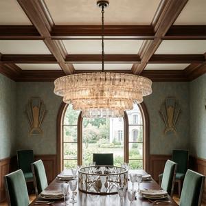 Glacii Ring Glass Chandelier - Formal Dining Room Statement Light