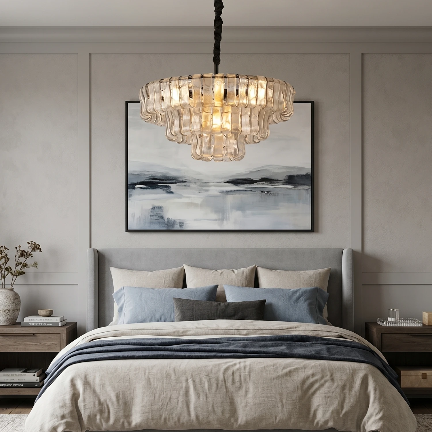 Glacii Ring Glass Chandelier - Luxurious Master Bedroom Chandelier
