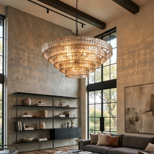Glacii Ring Glass Chandelier - Industrial Industrial Loft Linear Pendant