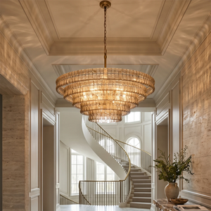 Glacii Ring Glass Chandelier - Entryway Foyer Chandelier 