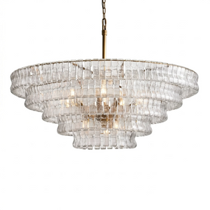 Glacii Ring Glass Chandelier - 5-Tier Luxury Cascading Crystal Light | HoaiLamp