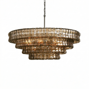 Glacii Ring Glass Chandelier - 4-Tier Smoke Tinted Glass Chandelier | HoaiLamp