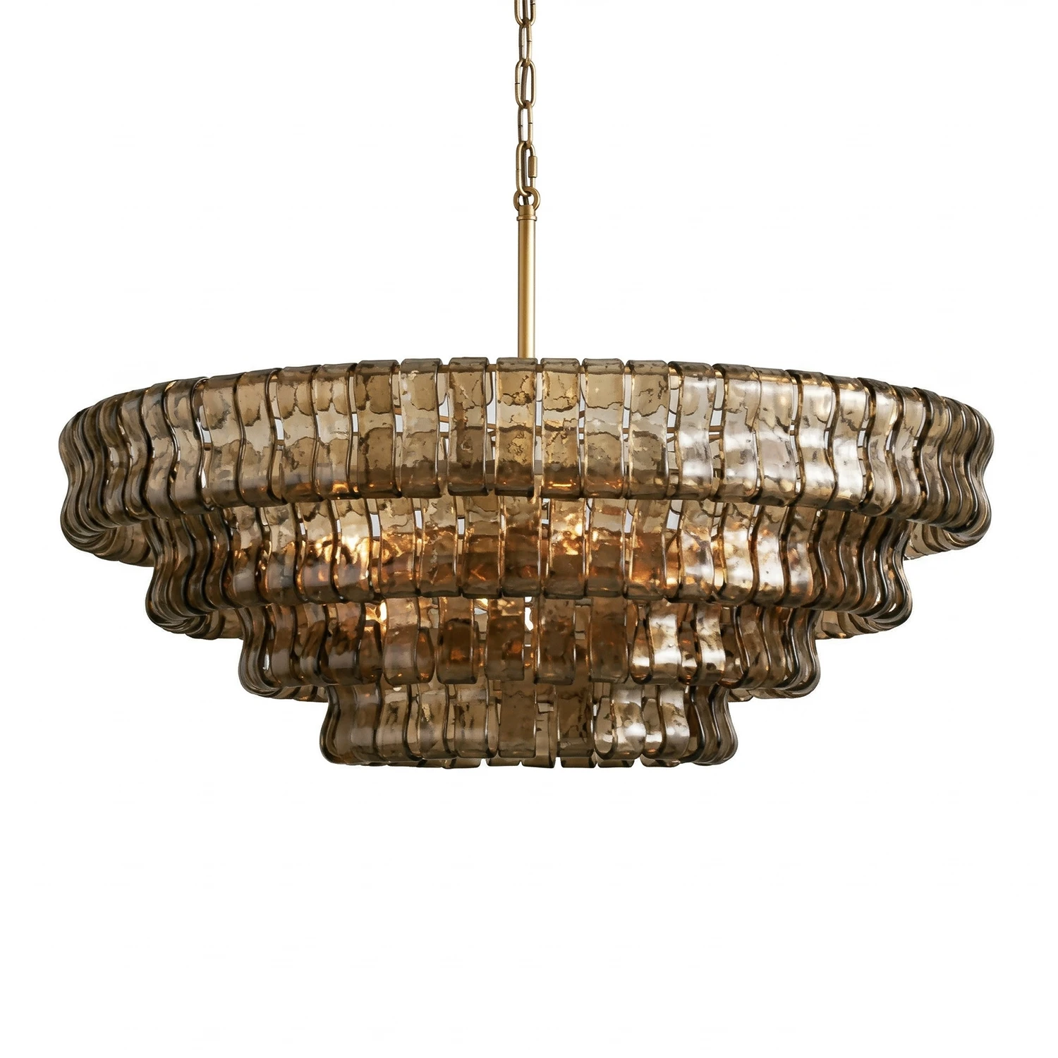 Glacii Ring Glass Chandelier - 4-Tier Smoke Bronze Statement Light | HoaiLamp