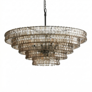Glacii Ring Glass Chandelier - 5-Tier Smoke Glass Black Round Chandelier | HoaiLamp