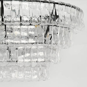 Glacii Ring Glass Chandelier - Clear Rippled Glass Texture Detail | HoaiLamp