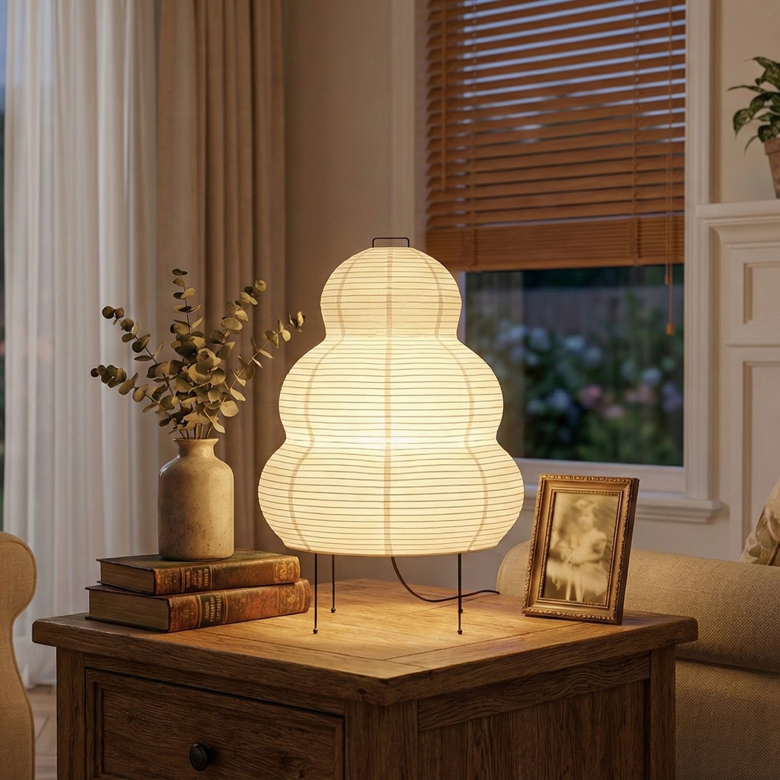 Gourd Shaped 25N Paper Table Lamp