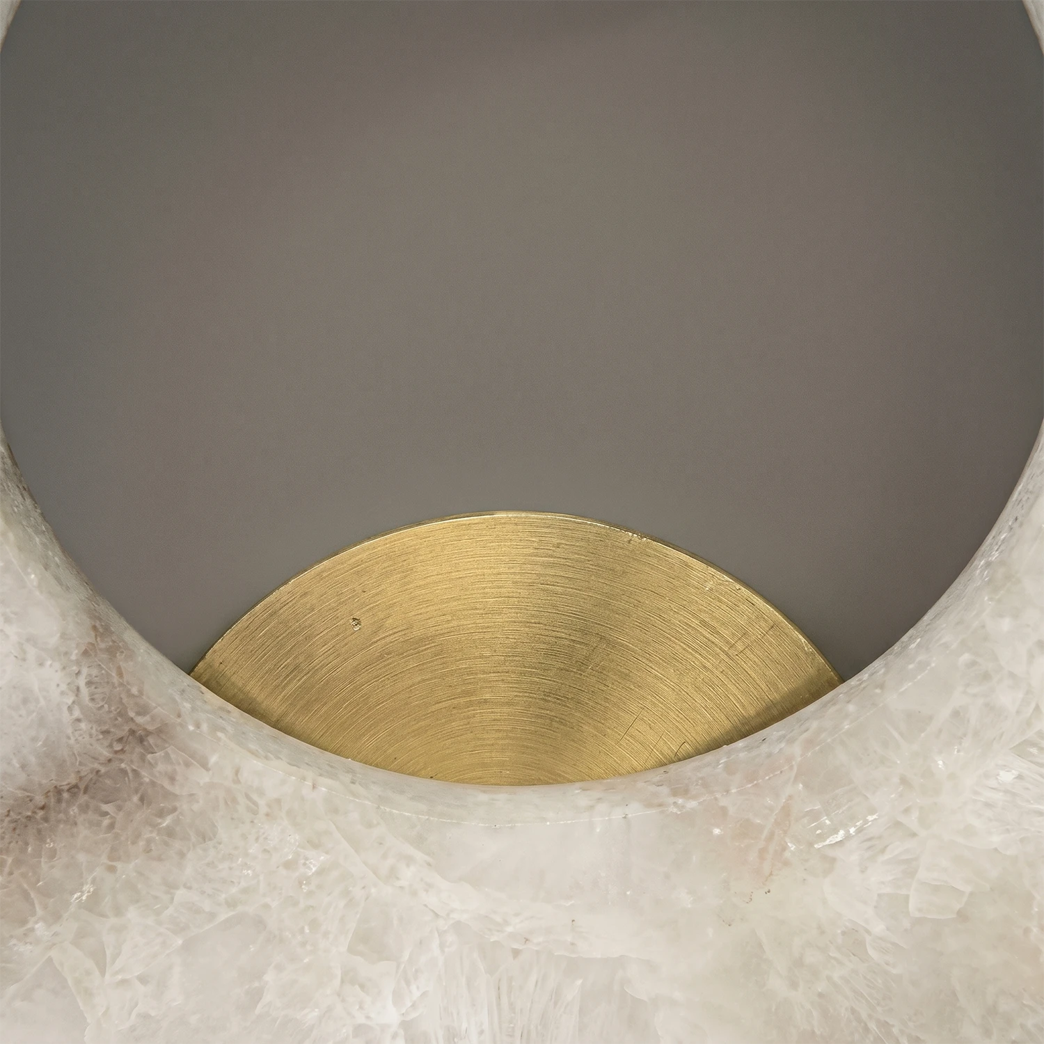 Halo Alabaster Wall Sconce - Radial Brushed Brass Detail | HoaiLamp