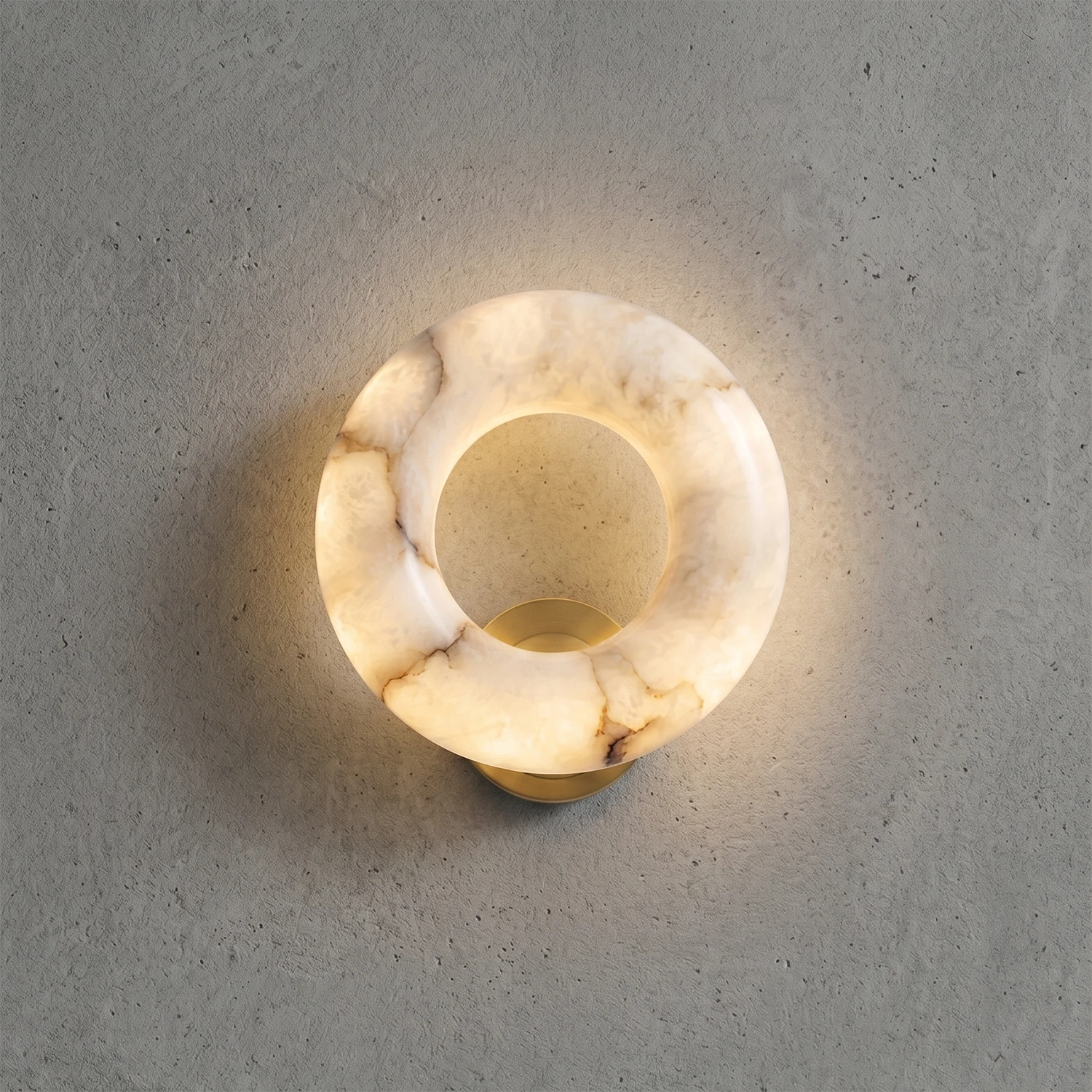Halo Alabaster Wall Sconce - Minimalist Concrete Wall Mount | HoaiLamp
