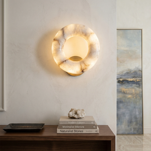 Halo Alabaster Wall Sconce - Elegant Gallery Ambience | HoaiLamp