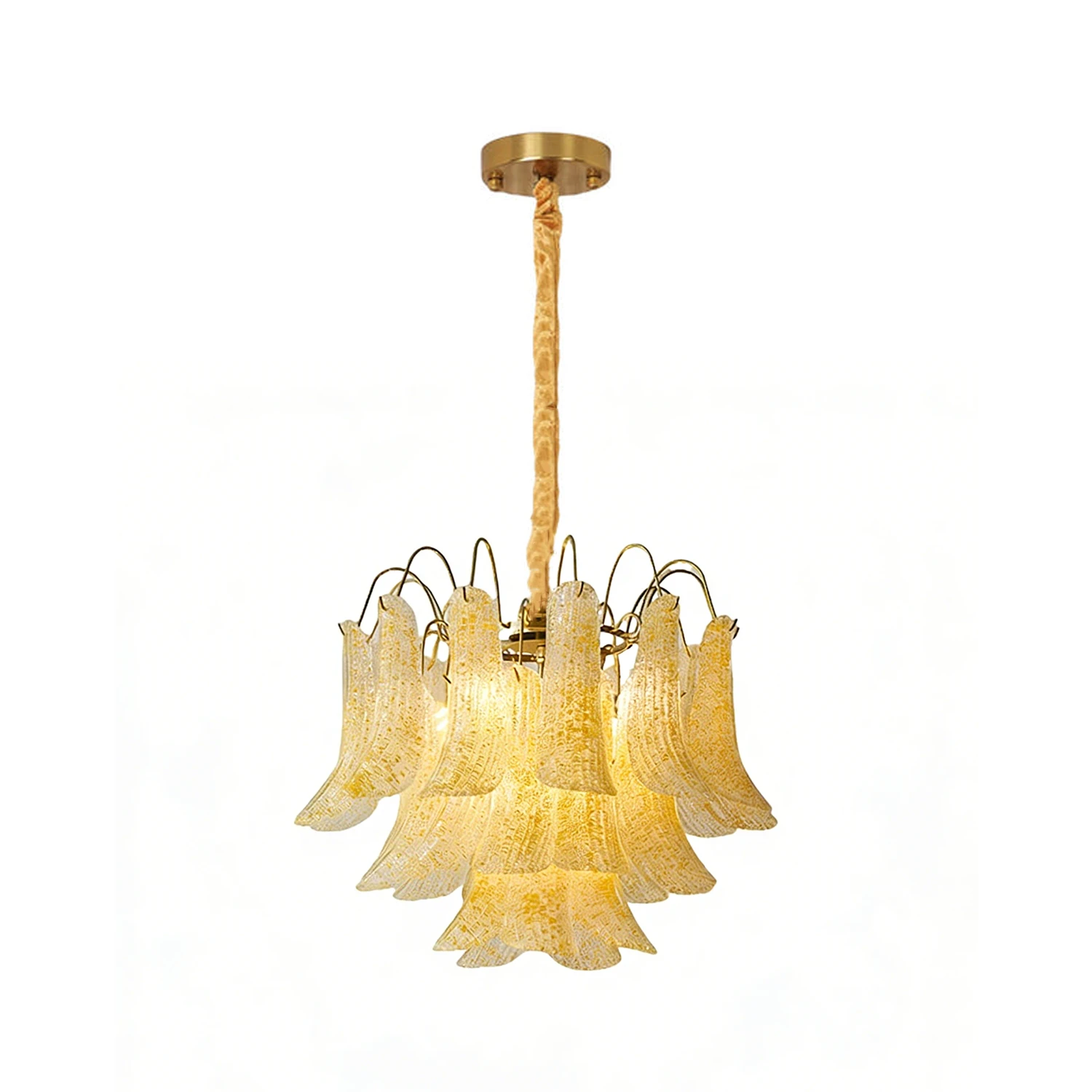 Murano Wave Point Chandelier - Radiant Amber Glow | HoaiLamp